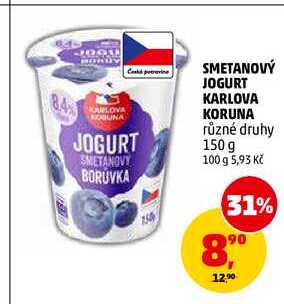 SMETANOVÝ JOGURT KARLOVA KORUNA, 150 g