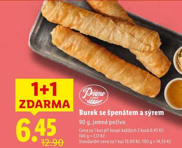 Burek se špenátem a sýrem, 90 g
