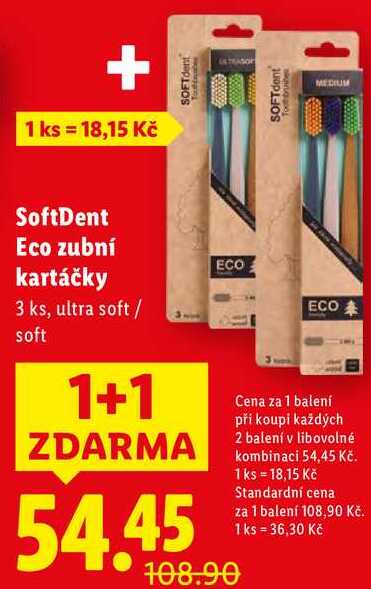 SoftDent Eco zubní kartáčky, 3 ks