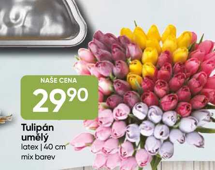 Tulipán umělý latex 40 cm mix barev 