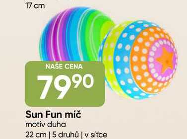 Sun Fun míč motiv duha 22 cm, 5 druhů 