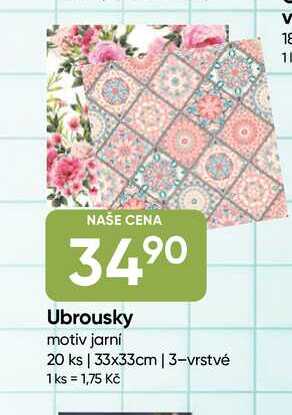 Ubrousky motiv jarní 20 ks 