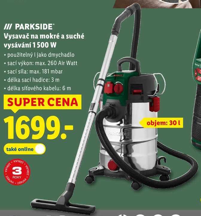 Vysavač na mokré a suché vysávání 1500 W 