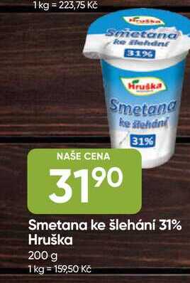 Hruška Smetana ke šlehání 31% 200 g
