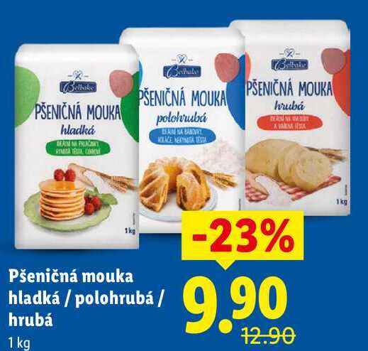 Pšeničná mouka hladká/polohrubá/hrubá, 1 kg 