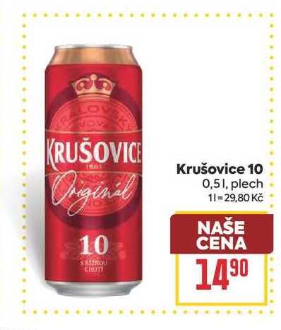 Krušovice 10 0,51, plech