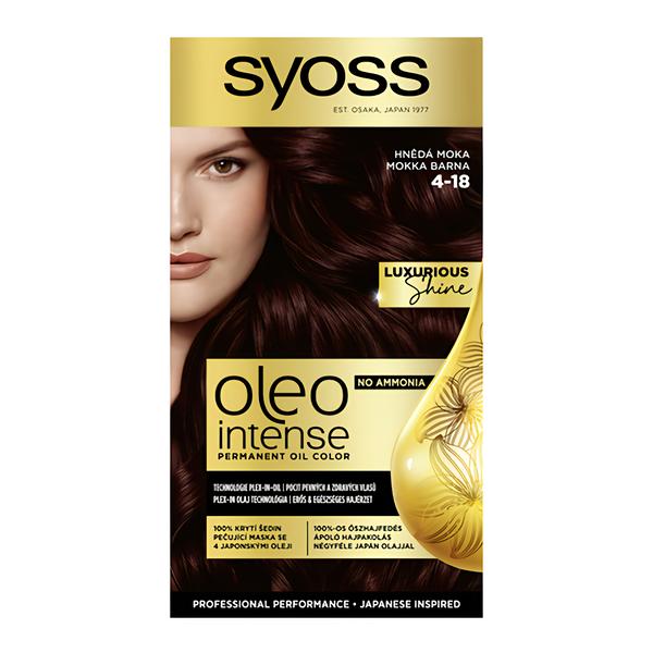 Syoss Oleo Intense Permanentní barva na vlasy 4-18 Hnědá moka