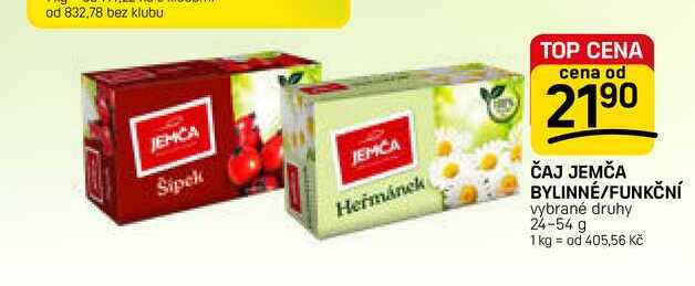 ČAJ JEMČA BYLINNÉ/FUNKČNÍ vybrané druhy 24-54 g
