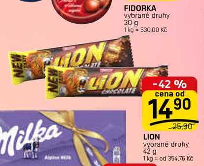 LION vybrané druhy 42 g