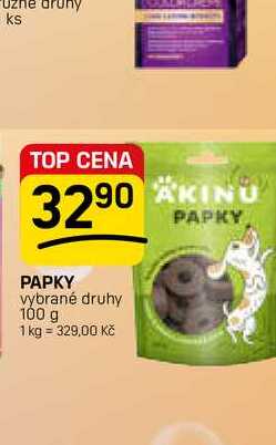 PAPKY vybrané druhy 100 g
