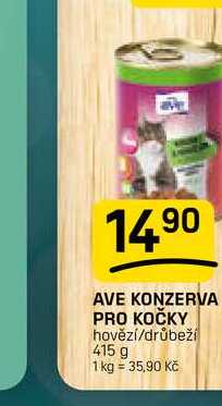 AVE KONZERVA PRO KOČKY hovězí/drůbeží 415 g