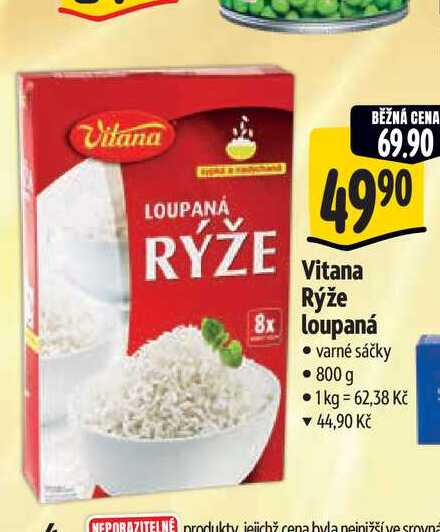   Vitana Rýže loupaná varné sáčky 800 g 