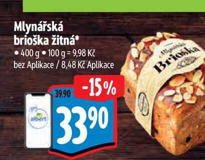 Mlynářská brioška žitná  400 g  