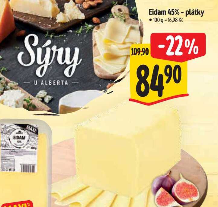  Eidam 45% - plátky 100 g  