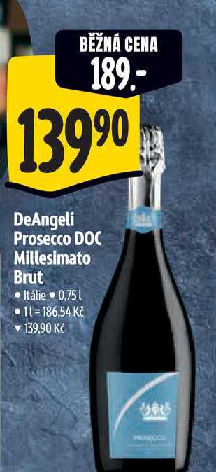 DeAngeli Prosecco DOC Millesimato Brut 0,75 l
