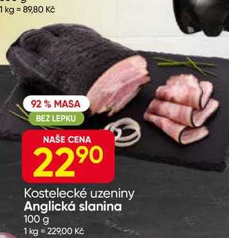 Kostelecké uzeniny Anglická slanina 100 g