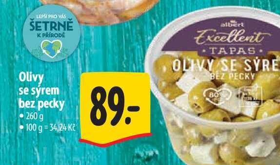 Olivy se sýrem bez pecky 260 g