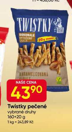 Twistky pečené vybrané druhy 160+20 g