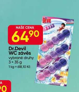 Dr.Devil WC závěs vybrané druhy 3× 35 g