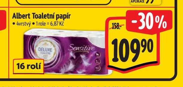 Albert Toaletní papír 4vrstvý 16 rolí  