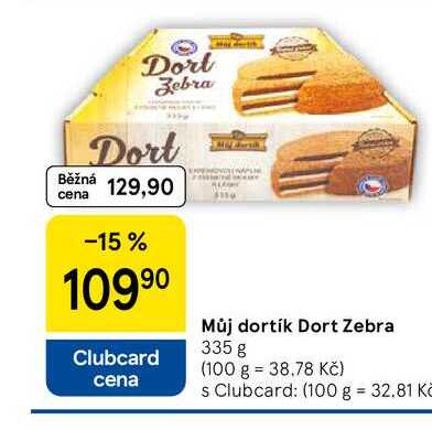 Můj dortík Dort Zebra, 335 g