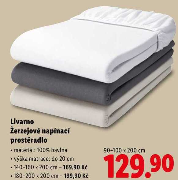 Livarno Žerzejové napínací prostěradlo