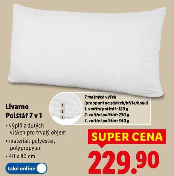 Livarno Polštář 7 v 1