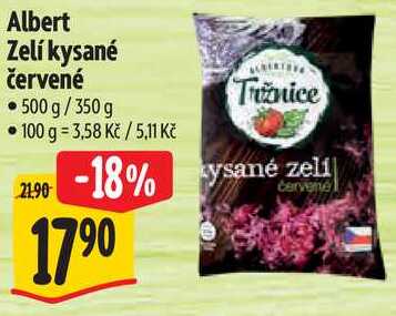 Albert Zelí kysané červené, 500 g/350 g