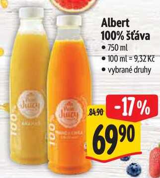 Albert 100% šťáva, 750 ml 