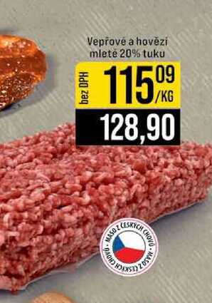 Vepřové a hovězí mleté 20% tuku 1kg