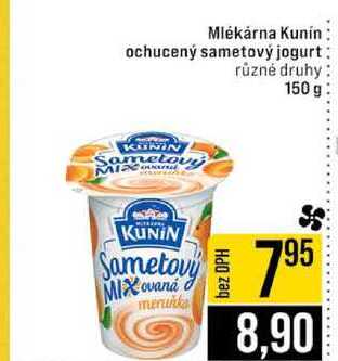 Mlékárna Kunín ochucený sametový jogurt různé druhy 150g