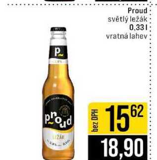 Proud světlý ležák 0,33l