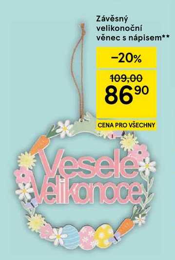 Závěsný velikonoční věnec s nápisem
