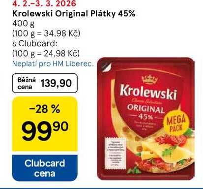 Krolewski Original Plátky 45%, 400 g