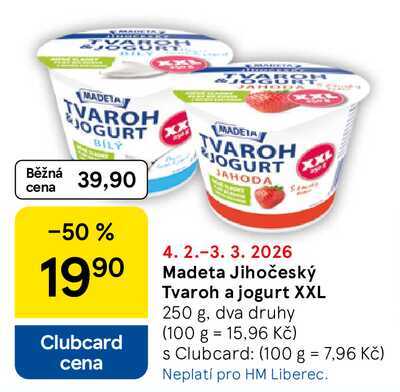 Madeta Jihočeský Tvaroh a jogurt XXL, 250 g