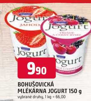 BOHUŠOVICKÁ MLÉKÁRNA JOGURT 150 g 