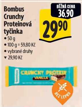 Bombus Crunchy Proteinová tyčinka, 50 g