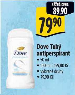 Dove Tuhý antiperspirant, 50 ml