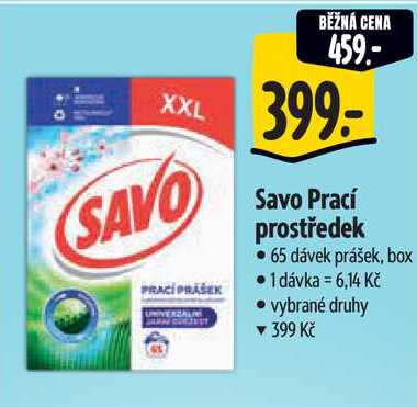 Savo Prací prostředek, 65 dávek