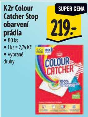 K2r Colour Catcher Stop obarvení prádla, 80 ks 