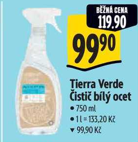 Tierra Verde Čistič bílý ocet, 750 ml