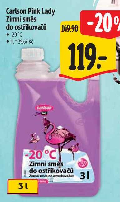 Carlson Pink Lady Zimní směs do ostřikovačů, 3 l