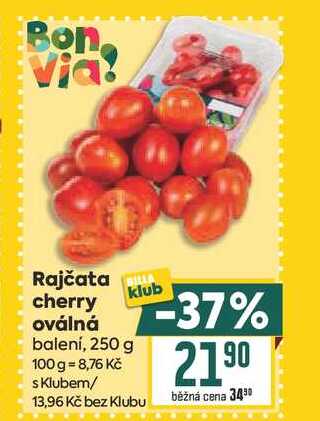 Rajčata cherry oválná balení, 250 g 