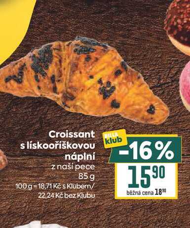 Croissant s lískooříškovou náplní z naší pece 85g