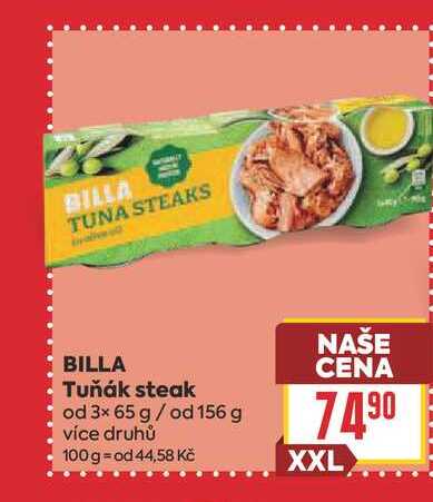 BILLA Tuňák steak od 3x 65 g/ od 156 g 