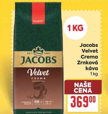 Jacobs Velvet Crema Zrnková Κάνα 1kg