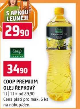 COOP PREMIUM OLEJ ŘEPKOVÝ 1 l