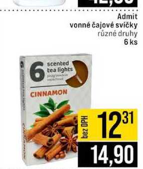 Admit vonné čajové svíčky různé druhy 6 ks