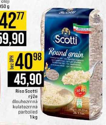 Riso Scotti rýže dlouhozrnná kulatozrnná parboiled 1kg