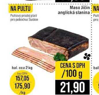 Maso Jičín anglická slanina 100g